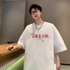 Camiseta de Verano de Manga Corta para Hombre Nueva con Estampado de Letras de Marca de Moda Blanca Base para Adolescentes Camiseta Combinable