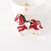 Chaveiro de Cavalo Esmaltado Pingente de Bolsa Acessórios Chaveiro Animal do Zodíaco Cavalo Pequeno Presente Atacado