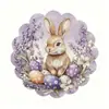 Mantel individual de lino para Pascua transfronterizo con bordes redondos ondulados, diseño de conejo y huevo, decoración de mesa para primavera y verano, tapete aislante del calor