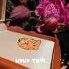 Colar de Pedra Gema Orquídea Borboleta Escovada Italiano Conjunto de Anel Colar Trançado Cesta de Pérolas Haute Couture para Banquete