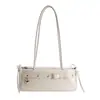 Bolso Pequeño con Lazo Estilo Ballet para Mujer 2026 Nuevo de Moda Bolso Baguette de Cuero con Cera de Aceite Bolso de Hombro Texturizado de Verano