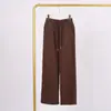 Calça Longa Feminina Lulu de Cintura Alta Solta Emagrecedora para Yoga Esportes Fitness com Sensação de Pele e Cordão