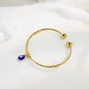 Pulsera Retro Personalizada Ojo del Diablo Transfronteriza Europea y Americana Moda Elegante Pulsera Abierta de Acero Inoxidable para Mujer