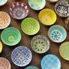 Bowls de Cerámica Serie Bohemia, Bowls para Sopa, Bowls para Ensalada Estilo Sudeste Asiático, Bowls para Comer, Bowls para Arroz Impresos a Máquina con Color Bajo Cubierta
