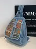 Yue Zi 2026 Otoño Temprano Nuevo Elegante Versátil Simple Casual Gran Capacidad Mezclilla Viaje Textura Retro Mochila