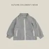 Chaqueta con Cuello Alto y Cremallera para Bebé Niña Primavera/Otoño Cárdigan Estilo Coreano con Estampado de Letras para Bebé y Niño Pequeño Top Casual para Exteriores para Niños