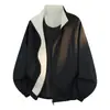 Chaqueta Deportiva para Hombre 2026 con Cuello Alto, Delgada, Contraste de Color, Holgada, Informal, Abrigo Corto, Estilo Básico de Moda Otoñal