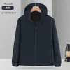 Chaqueta Compuesta de Tres Capas de Alta Calidad, Ropa de Trabajo Personalizada, Chaqueta Delgada de Manga Larga, Ropa de Trabajo Impermeable para Exteriores con Logotipo Impreso