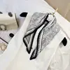 Lenço de Seda Coreano Fácil de Cuidar e Resistente a Amassados, Lenço Decorativo Pequeno para Pescoço com Padrão Paisley Listrado Bolinhas Diamante Fashion Retrô, Lenço de Cabeça, Lenço