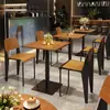 Restaurante de Culinária Coreana Cafeteria Combinação de Mesa e Cadeira Loja de Sobremesas Chá com Leite Assados Prato Marinho Mesa de Jantar Comercial