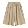 7380 Fotos Reales, Precio Real, Estilo Delgado de Verano, Pantalones Cortos de Longitud Media, Pantalones de Pierna Ancha de Cintura Alta, Pantalones Falda, Corte Holgado, Efecto Adelgazante