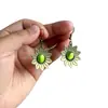 Pendientes de girasol de moda bohemia retro para mujer con incrustación de piedra ojo de gato, colgante exquisito, directo del fabricante