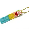 Pendente de Silicone com Bolhas Longo Vertical Alívio de Estresse Brinquedo Infantil Pingente de Silicone Comestível Boneca Fofa Acessório Criativo