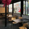 Mesa negra de restaurante occidental, mesa de negociación de 60 cm para cafetería, mesa cuadrada, mesa larga, restaurante de barbacoa, mesa de comedor para panadería, silla moderna