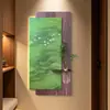 Pintura decorativa de entrada para plantas verdes hidropónicas estilo vintage, arte de pared retro de alta gama para sala de estar, pasillo y recibidor