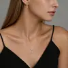 Set de plata de ley S925 de estrella y luna con perla, aretes y collar de estilo francés delicado, accesorios de uso diario para mujer, suministro transfronterizo