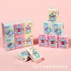 Paquete pequeño de pañuelos de papel 100% pulpa de madera virgen con estampado de dibujos animados, portátil, flexible, papel de pañuelo suave para la piel para estudiantes, empaque pequeño