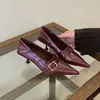 Primeira Reunião Temporada Salto Fino Elegante Francês Bico Fino Sapatos Vermelhos Individuais Sapatos Femininos 2026 Novo Outono Par Preto com Saia