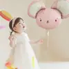 Decoração de festa de aniversário Castelo Rosa da Princesa Balão de filme de alumínio para bolo com base Layout infantil em pé Cidade dos Sonhos