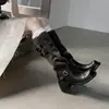 Estilo Nuevo Otoño/Invierno 2026 Capa Superior Piel de Vaca Vintage Botas de Montar para Mujer con Hebilla de Cinturón, Tacón Grueso, Botas de Montar Western Plegadas para Mujer