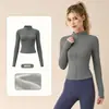 2026 Nueva Chaqueta Deportiva de Yoga Gruesa con Terciopelo para Otoño Invierno, Top Ajustado Adelgazante para Fitness Femenino