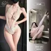 Lencería sexy de Orange Friend, pijama sexy de encaje de una pieza con entrepierna abierta, calientes transparentes con perlas y entrepierna abierta, no es necesario quitar, venta al por mayor 9185