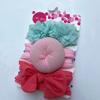 Diadema Infantil Europea y Americana Set de Tres Piezas Flor de Gasa Diadema de Nylon para Bebé Donut Accesorios para el Cabello Paquete de Tres para Niñas