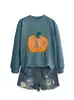 Amazon Ebay Site Independente Moda Casual Estilosa Grafite Lápis Linhas de Abóbora Gola Redonda Manga Longa Moletom Comércio Exterior