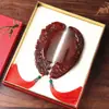 Pente de Jacarandá com Desenhos de Dragão e Fênix, Pente de Cabelo Auspicioso, Conjunto Caixa de Presente, Presente de Casamento