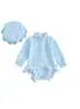 60-70-80-90-100 Sombrero Manga Larga Traje de Baño Infantil