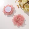 Versión Coreana Dulce Borde Quemado Organza Flor de Cristal Corazón DIY Accesorio de Flor Pinza para el Cabello Pinza de Garra Adorno para el Cabello de Mujer Broche Accesorio