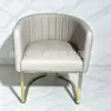 Acero inoxidable, lujo ligero, sillón casual, silla de sofá, habitación modelo de hotel, silla individual de ocio, recepción y área de reuniones de salón de belleza