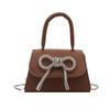 Bolsito Cuadrado Pequeño Estilo Coreano con Lazo para Mujer 2025 Nuevo Mini Bolso Simple Cadena Hombro Cruzado