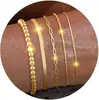 Nuevo Pulsera de Oro de 14K Estilo Ins de Amazon Pulsera de Zirconia Cadena de Perlas Millet Pulsera de Tres Piezas Tendencia Elegante