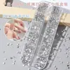 Decorações de Unhas Redondas Pequenas com Fundo Plano em Caixa, Mini Decorações Redondas de Vidro para Unhas Brancas, Strass Super Brilhantes para DIY