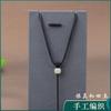 Colgante de Jade Hetian Natural Cordón Jade Jade Pixiu Halter Colgante Cuerda Cristal Oro Incrustado Collar de Jade con Cuerda