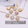 100 12mm estilo japonés pequeño diamante completo aleación acrílico flor corazón placa de diamante diy accesorios para el cabello antiguos material accesorios