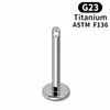 Acessórios de piercing labial com rosca lateral em titânio F136, barra de fundo plano com rosca interna, stud para hélice, argola ferradura, barra de reposição para brinco de orelha, joias para piercing