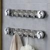 Ganchos de fila con patrón de glaciar de ventosa, Lujo ligero, Ganchos para puerta sin perforación para colgar ropa, Baño Cocina Fuerte capacidad de carga Colgante sin rastro