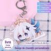 Chaveiro Acrílico de Anime Personalizado Transparente Dupla Face Pequeno Pingente DIY Desenho Animado Fofo Pequeno Presente Personalizado Atacado