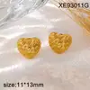 Pendientes de Acero de Titanio Chapados en Oro de 18 Quilates Estilo Europeo y Americano, Diseño de Hoja en Forma de Corazón, Pendientes Versátiles de Lujo Ligero para Mujer, Joyería al por Mayor