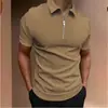 Camisa Polo para Hombre Color Sólido Manga Corta Cuello Solapa Camiseta Casual Ajustada Ropa para Hombre Europea y Americana