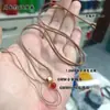 Cuerda para Colgar Colgante de Jade en el Cuello Longitud Ajustable Nudo de Seda Dorada Cuentas de Ágata Roja Cordón Tejido a Mano DIY Venta al por Mayor