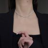 Collar de cuentas ligeras de cuatro filas de plata esterlina S925 de estilo coreano de Corea del Sur, cadena de clavícula del mismo estilo rojo Li Shiren Net
