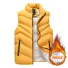 Chaleco de Terciopelo Grueso de Invierno de Talla Grande Transfronterizo Chaleco de Algodón Chaleco Cálido de Cachemira para Hombre Chaleco sin Mangas de Cuello Alto