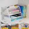 Organizador de arquivos para escritório, porta-canetas de mesa, caixa de armazenamento, estante