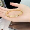 Pulseira V Gold Edição Alta Esculpida em CNC Elegante e Linda Onda Diamantada Colmeia com Design de Luxo Leve em Ouro Rosa