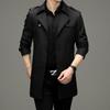 Otoño 2026 Nuevo Gabardina para Hombre Tendencia de Negocios Chaqueta de Longitud Media Casual de Doble Botonadura para Hombre Ropa de Hombre