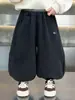 Pantalones de una pieza de terciopelo con forro polar para niño 2026 Nuevos elegantes para bebé Otoño/Invierno Pantalones de chándal Engrosados Pantalones largos Joggers para niños