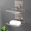 1 pieza - Jabonera de acero inoxidable, jabonera de pared, jabonera con drenaje, jabonera simple para baño del hogar